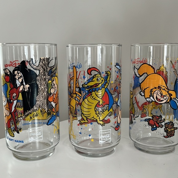 1980s McDonald’s Disney Glasses Collection Vintage Retro Drink ware set of 3 - Picture 5 of 6